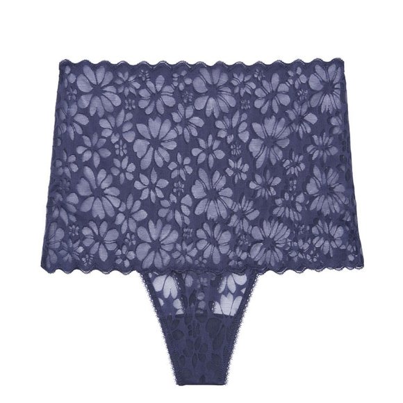 NWT VS XS or S Thong High-Waist No-Show Blue Mesh - Picture 11 of 15